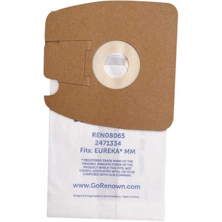 Renown Vacuum Bag for Eureka MM.Equivalent to 60295, 60296, 60297, 3PK PAP604
